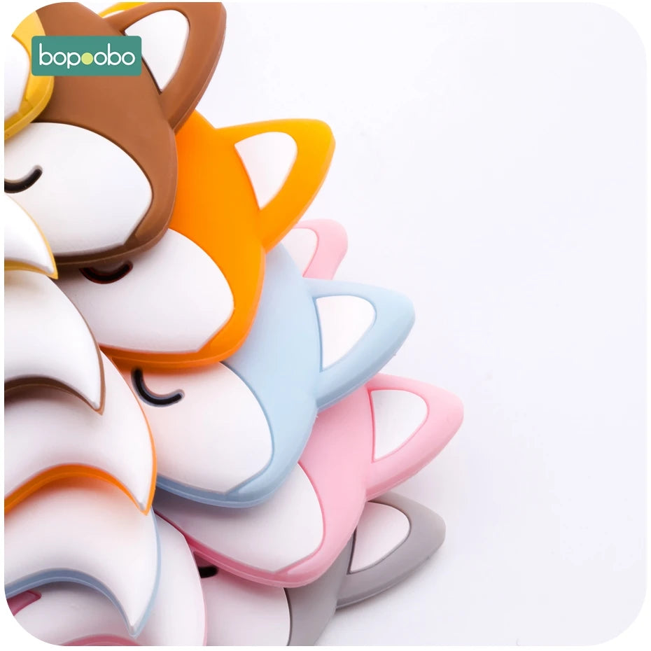 Bopoobo 5pc Silicone Fox Pendant For Pacifier Baby Toys Food Grade Silicone Tiny Rod Baby Teethers For Teeth Toys For Kid Gifts